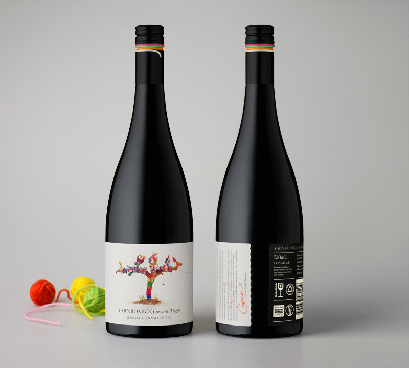 Draw Studio Yarnbomb Wine Packaging